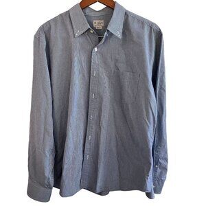 J Crew Shirt Mens XL Blue Plaid Quality‎ Woven Shirt Button Down Slim Fit